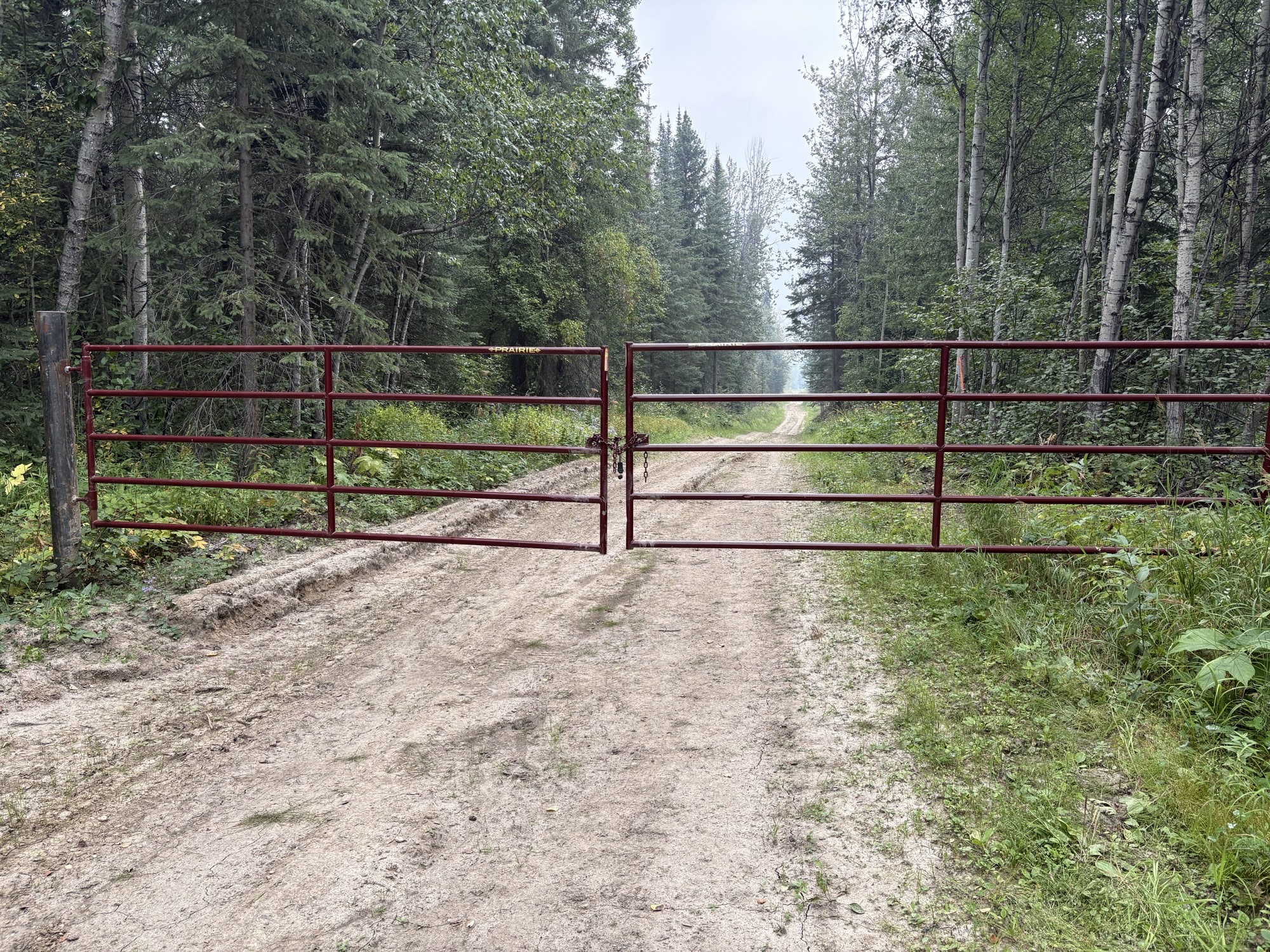 Gated access road to the project site